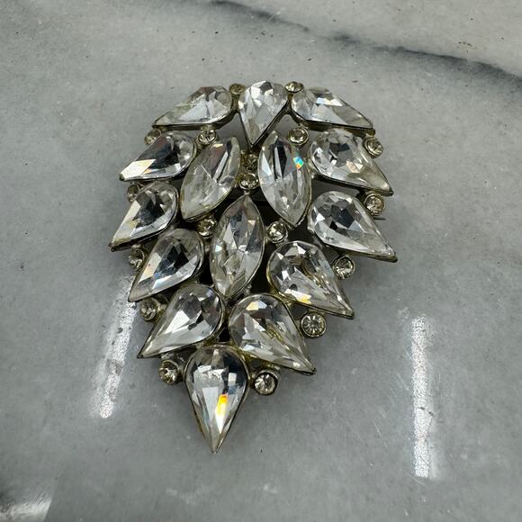 Antique Rhinestone encrusted Brooch - Picture 2 of 4